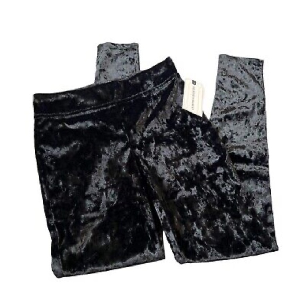 Melrose and Market Girl's Black Crushed Velvet Leggings Size L 10/12